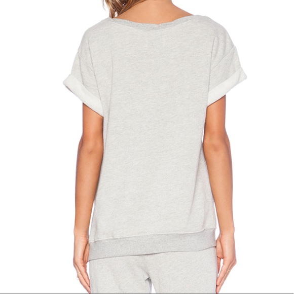 Pam & Gela Heather Gray Short Sleeve Sweatshirt - Picture 3 of 11